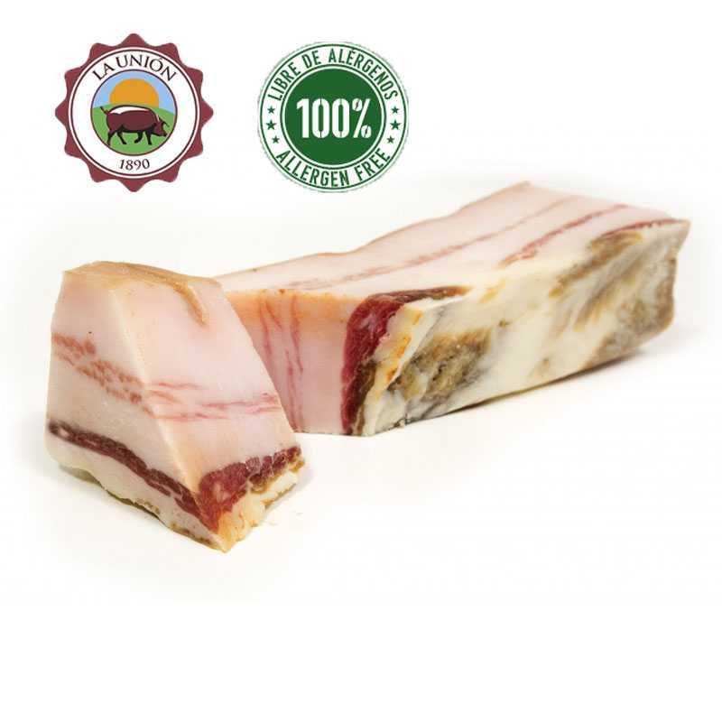 PANCETA IBERICA DE BELLOTA "LA UNION" JABUGO   Trozo de 400 grs.