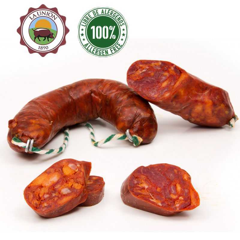 CHORIZO IBÉRIQUE SARTA MINI T. JABUGUITO "LA UNION 1890" - Pièce d'environ 350 grammes