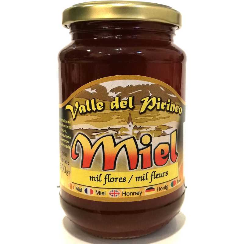 MIEL VALLEE DES PYRENEES - MILLE FLEURS - 500 grs. PRODUIT D'ESPAGNE