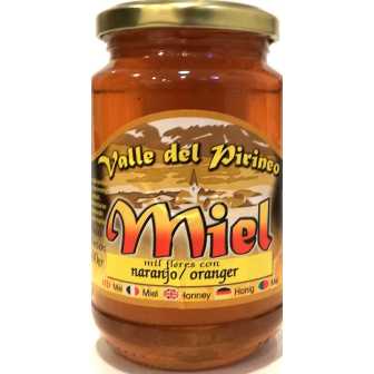 MIEL VALLEE DES PYRENEES - ORANGE - 500 grs. PRODUIT D'ESPAGNE