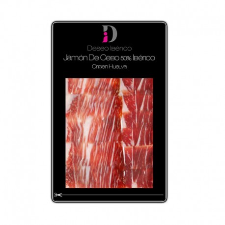 Sobre De Jamón De Cebo Ibérico 50% Raza Ibérica Loncheado Deseo Ibérico 100gr.