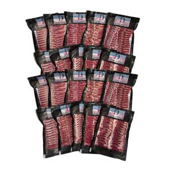 Boîte de 20 Enveloppes de Palette de Jambon Ibérique 50% Race Ibérique Tranchée Désir Ibérique 100gr.