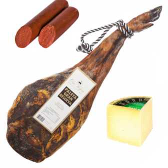 Lote Paleta Pezuña Negra Gran Reserva  Selección de Autor "Oro Negro" Los Romeros de Jabugo (Huelva) + Cuña De Queso Boffard