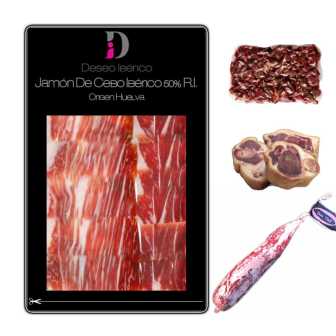 Lot 2 Jambon de Cebo Ibérique 50% Race Ibérique Désir Ibérique Tranché + Saucisse de Paysan